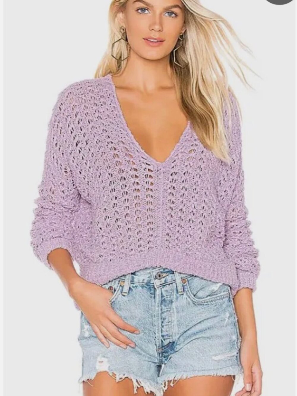 Free People | Best of You Lavender Moon Sweater Light Weight Knit XS